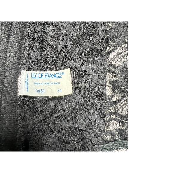 Vintage Lily of France Black lace Corset Top 34 - Picture 5 of 6